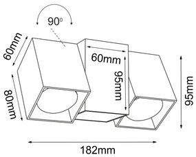 Brosline 2295 - Faretto da parete CUBE 2xGU10/10W/230V bianco
