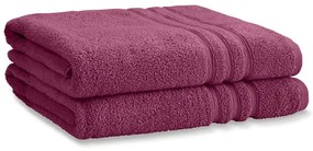 Set di asciugamani tipo terry rosa scuro in cotone 2 pz 90x140 cm Zero Twist – Catherine Lansfield