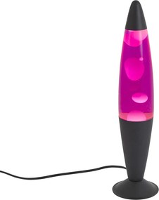 Lampada da lava rosa con cera bianca con LED - Molten Lava