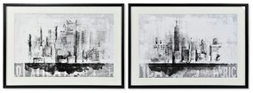 Quadro DKD Home Decor New York Tela New York (2 pezzi) (84 x 3 x 60 cm)