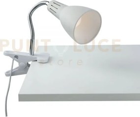 Lampada logiko bianca con pinza 1 luce attacco e14 11,5x7,3x36,5cm ...