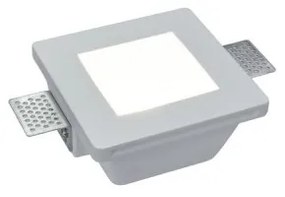 Portafaretto GU10 e MR16 in Gesso Pitturabile Quadrato Ø120x120 mm Materiale Gesso