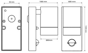 Applique cilindrica da Esterno IP65 GU10 con sensore Movimento - Grigia