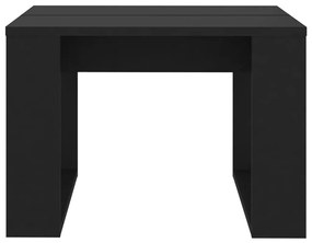 Tavolino di servizio nero 50x50x35 cm in truciolato