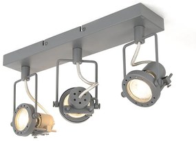 Plafoniera industriale antracite orientabile a 3 luci - SUPLUX