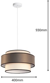Lampadario a sospensione con filo GRACE 1xE27/60W/230V diametro 40 cm color crema/marrone