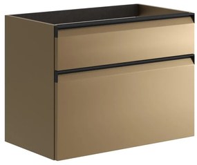 Mobile da bagno sotto lavabo Fusion giallo L 79.5 x H 60 x P 45.5 cm 2 cassetti, lavabo non incluso