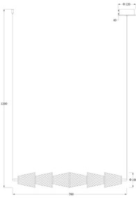 Lampadario LED a sospensione con filo SANSA LED/11W/230V oro/limpido