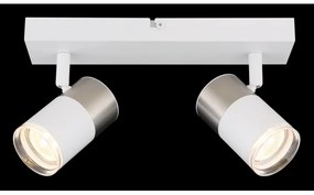 Globo 57851-2 - Faretto BRISBON 2xGU10/25W/230V bianco/cromo