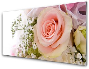 Quadro in vetro Rose Fiori Pianta 100x50 cm
