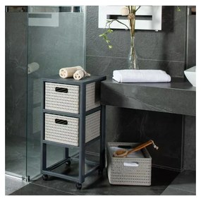 Mobiletto da bagno in plastica grigia 32,5x71 cm Country - Rotho