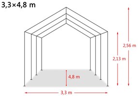 Tendone Bestiame Rimovibile PVC 550 g/m² 3,3x4,8 m Verde Scuro