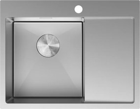 Mexen Exar lavello in acciaio inossidabile a 1 vasca con scolapiatti, sinistro 620 x 480 mm, inox - 6431621005L-01