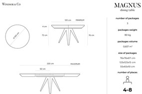 Tavolo da pranzo rotondo con piano effetto rovere allungabile con estensione ø 120 cm Magnus – Windsor &amp; Co Sofas