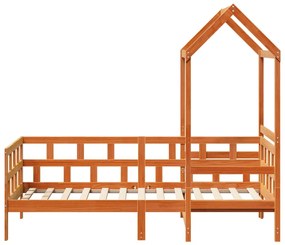Dormeuse con tetto marrone cera 90x200 cm legno massello pino