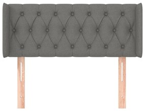 Testiera ad orecchio grigio scuro 103x16x78/88 cm in tessuto