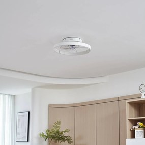Ventilatore da soffitto Lindby LED Momitu, bianco, silenzioso, Ø 14 cm