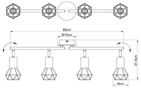 Globo 54802S-4 - Luce Spot XARA 4xE14/40W/230V