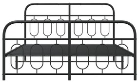 Giroletto con testiera e pediera metallo nero 135x190 cm