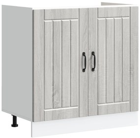 Armadio da cucina  'lucca' con doppi lavandini grigio sonoma in legno ingegnerizzato