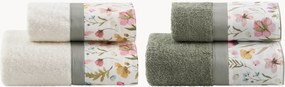 Set di 4 asciugamani in cotone Jane