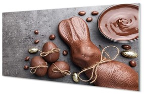 Quadro in vetro Coniglio caramellato al cioccolato 100x50 cm