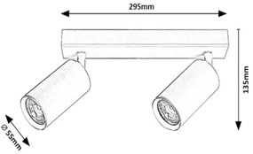 Rabalux 2085 - Faretto da binario SOLO 2xGU10/25W/230V nero