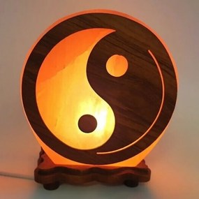 Lampada di Sale Himalayano Rosa naturale a forma di Yin-Yang 4kg