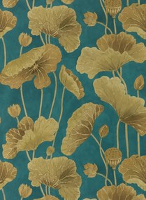 Sanderson Carta da parati Lotus Leaf - Midnight/ Copper