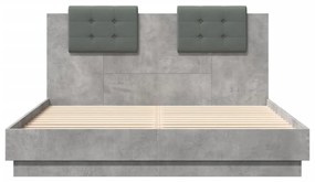 Giroletto testiera grigio cemento 140x200 cm legno multistrato