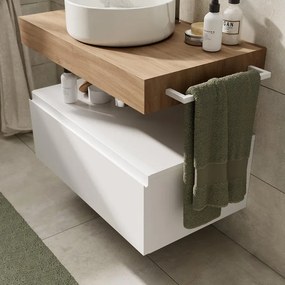 Mobile da bagno sospeso sotto lavabo Star L 120.3 x H 30 x P 46 cm rovere oak, 1 cassetto
