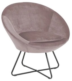 Poltrona in velluto rosa Center - Actona