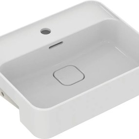 Lavabo semi-incasso ideale Strada II standard T2993, 1 foro per rubinetto, troppopieno, incl. set di fissaggio, 550 mm, Colorazione: Bianco