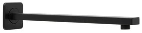 Set doccia nero opaco completo di soffione quadrato 25x25 cm, kit doccetta e miscelatore