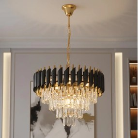 Brilagi - Lampadario a catena ECLIPSE 7xE14/10W/230V Ø 48 cm nero/oro