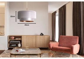 Duolla - Lampadario a sospensione con filo NANTES 1xE27/15W/230V diametro 45 cm argento/rame