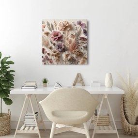 Quadro su tela – Fiori secchi in toni beige
