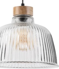 Lampadario a cavo ASTA 1xE27/60W/230V Ø 28 cm rovere