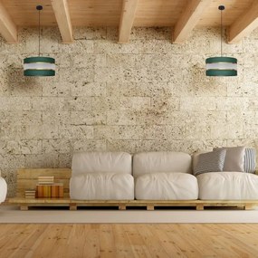 Lampadario a sospensione con filo HELEN 1xE27/15W/230V diametro 40 cm verde/oro