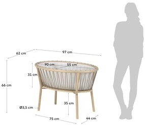 Kave Home - Culla Leonela 97 x 62 cm in legno di frassino FSC 100%