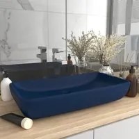 Lavabo Lusso Rettangolare Blu Scuro Opaco 71x38 cm in Ceramica 146957