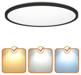 Lampada LED bagno NIVERA LED/24W/230V IP54 Ø30 cm nera con sensore + DO