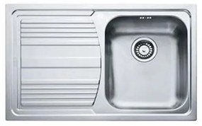 Lavello integrato 1 vasca in inox argento FRANKE Logica Line L 50 x L 86 cm
