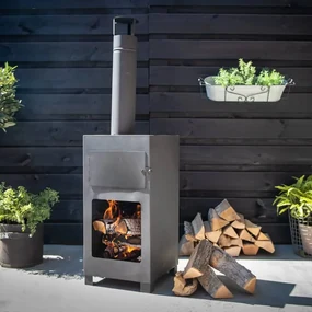 Stufa Da Terrazzo Con Forno Per Pizza Nero /