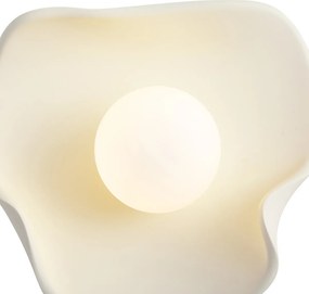 Lampada da parete Japandi crema con vetro bianco - Parel
