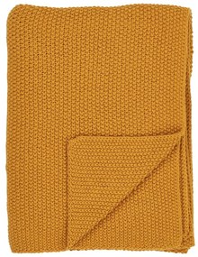 Coperta gialla in cotone riciclato 130x170 cm Santos - House Nordic