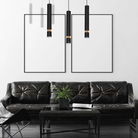 Lampadario a sospensione con filo JOKER BLACK WOOD 3xGU10/8W/230V