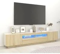 Mobile Porta TV con Luci LED Rovere Sonoma 200x35x40 cm 3081909