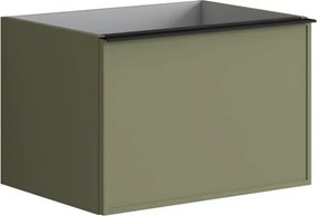 Mobile da bagno sospeso sotto lavabo L 60 x H 40 x P 45.5 cm verde salvia, 2 cassetti Pixel frame