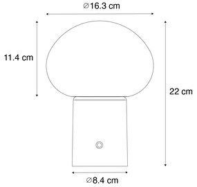 Lampada da tavolo nera con LED dimmerabile a 3 livelli ricaricabile - Louise